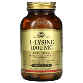 Solgar L-Lysine Free Form 1.000 mg 100 Tablets 033984017016
