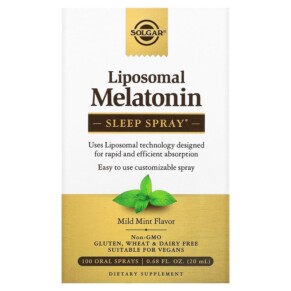 Solgar Liposoman Melatonin Sleep Spray Mild Mint 100 Oral Sprays 0.68 fl oz (20 ml) 033984304161