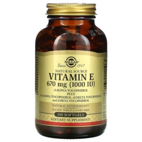 Solgar Natural Source Vitamin E 670 mg (1.000 IU) 100 Softgels 033984035614
