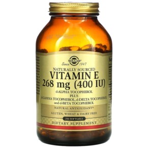 Solgar Naturally Sourced Vitamin E 268 mg (400 IU) 250 Softgels 033984035423