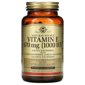 Solgar Naturally Sourced Vitamin E 670 mg (1.000 IU) 100 Vegetarian Softgels 033984035669