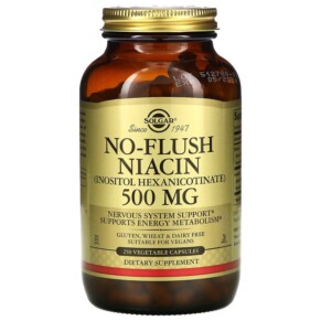 Solgar No-Flush Niacin 500 mg 250 Vegetable Capsules 033984019126