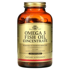 Solgar Omega 3 Fish Oil Concentrate 240 Softgels 033984016996