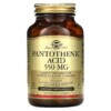 Solgar Pantothenic Acid 550 mg 100 Vegetable Capsules 033984021716