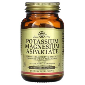 Solgar Potassium Magnesium Aspartate 90 Vegetable Capsules 033984022676