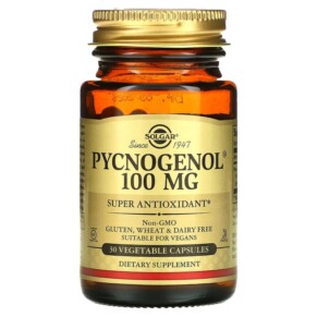 Solgar Pycnogenol 100 mg 30 Vegetable Capsules 033984023062