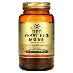 Solgar Red Yeast Rice 600 mg 120 Vegetable Capsules 033984023253
