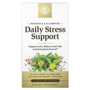 Solgar Rhodiola & B-Complex Daily Stress Support 60 Vegetable Capsules 033984303188