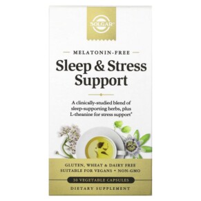 Solgar Sleep & Stress Support 30 Vegetable Capsules 033984303195