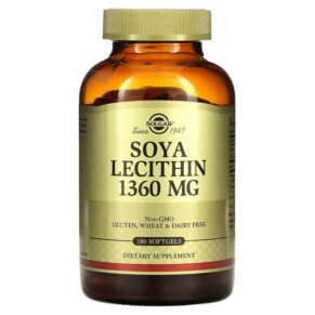 Solgar Soya Lecithin 1360 mg 180 Softgels 033984303942