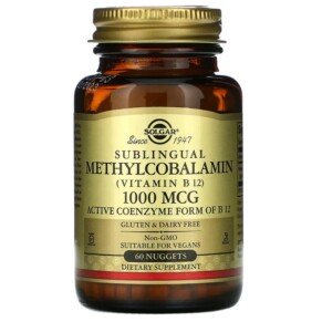 Solgar Sublingual Methylcobalamin (Vitamin B12) 1.000 mcg 60 Nuggets 033984019515