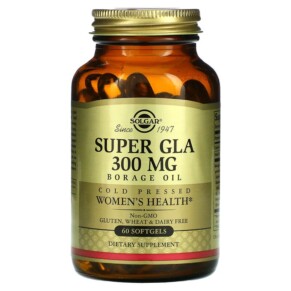 Solgar Super GLA Borage Oil Women's Health 300 mg 60 Softgels 033984026766