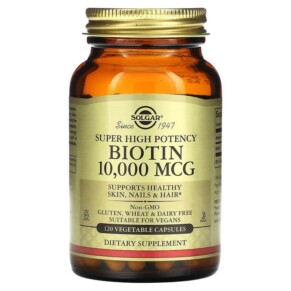 Solgar Super High Potency Biotin 10.000 mcg 120 Vegetable Capsules 033984523920