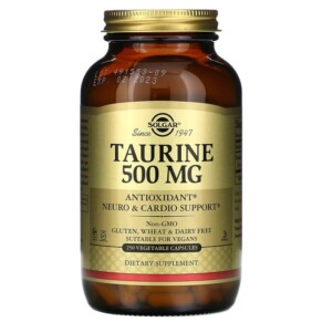 Solgar Taurine 500 mg 250 Vegetable Capsules 033984027022