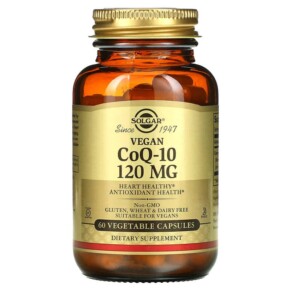 Solgar Vegan CoQ-10 120 mg 60 Vegetable Capsules 033984009196