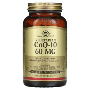 Solgar Vegetarian CoQ-10 60 mg 180 Vegetable Capsules 033984009387