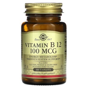 Solgar Vitamin B12 100 mcg 100 Tablets 033984031807
