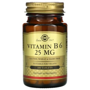 Solgar Vitamin B6 25 mg 100 Tablets 033984030824