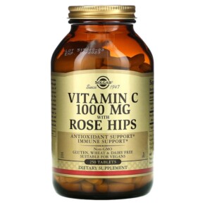 Solgar Vitamin C with Rose Hips 1.000 mg 250 Tablets 033984024014