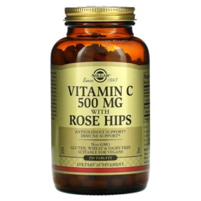 Solgar Vitamin C with Rose Hips 500 mg 250 Tablets 033984023819