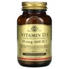 Solgar Vitamin D3 (Cholecalciferol) 15 mcg (600 IU) 120 Vegetable Capsules 033984033191