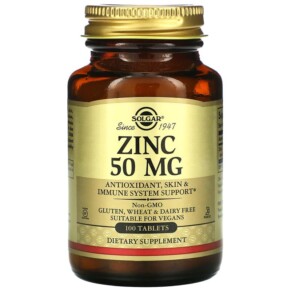 Solgar Zinc 50 mg 100 Tablets 033984037205