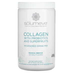 Solumeve Collagen with Probiotics and Superfruits Powdered Drink Mix Tropical Hibiscus 16 oz (454 g) 898220016549