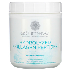 Solumeve Hydrolyzed Collagen Peptides Unflavored Powder 16 oz (1 lb) 460 g 898220018260