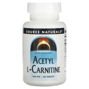 Source Naturals Acetyl L-Carnitine 500 mg 60 Tablets 021078004998