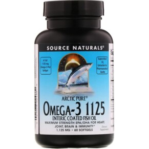Source Naturals Arctic Pure Omega-3 1125 Enteric Coated Fish Oil 1.125 mg 60 Softgels 021078024880