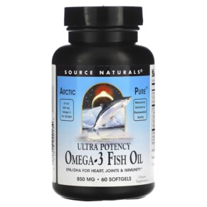 Source Naturals Arctic Pure Omega-3 Fish Oil Ultra Potency 850 mg 60 Softgels 021078020134