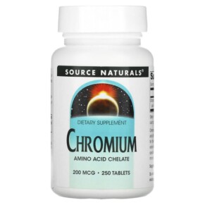 Source Naturals Chromium 200 mcg 250 Tablets 021078003366