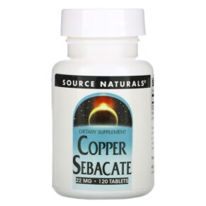 Source Naturals Copper Sebacate 22 mg 120 Tablets 021078008842