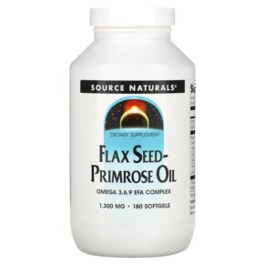 Source Naturals Flax Seed-Primrose Oil 1.300 mg 180 Softgels 021078011439