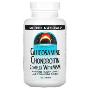 Source Naturals Glucosamine Chondroitin Complex with MSM 120 Tablets 021078012542