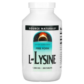 Source Naturals L-Lysine 1.000 mg 200 Tablets 021078026808