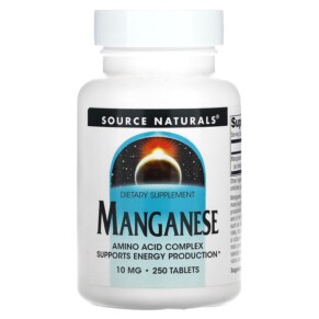 Source Naturals Manganese 10 mg 250 Tablets 021078003434