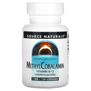 Source Naturals MethylCobalamin Vitamin B12 Cherry 1 mg 120 Lozenges 021078012931