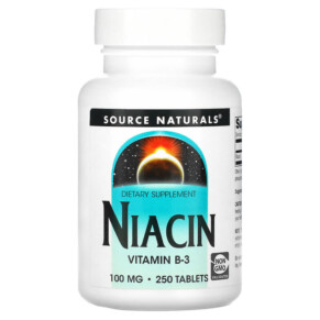 Source Naturals Niacin 100 mg 250 Tablets 021078005025