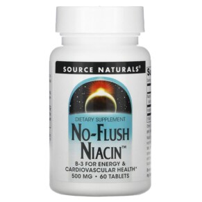 Source Naturals No-Flush Niacin 500 mg 60 Tablets 021078009214