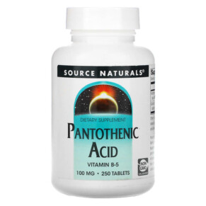 Source Naturals Pantothenic Acid 100 mg 250 Tablets 021078005100