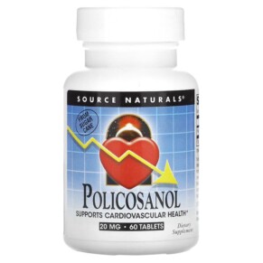Source Naturals Policosanol 20 mg 60 Tablets 021078018872