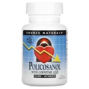 Source Naturals Policosanol with Coenzyme Q10 10 mg 60 Tablets 021078014522
