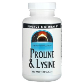 Source Naturals Proline & L-Lysine 550 mg 120 Tablets 021078007586