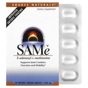 Source Naturals SAMe 400 mg 30 Enteric Coated Tablets 021078014003