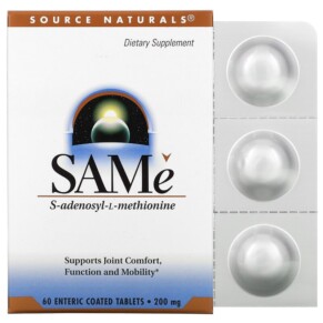 Source Naturals SAMe (Disulfate Tosylate) 200 mg 60 Enteric Coated Tablets 021078013358