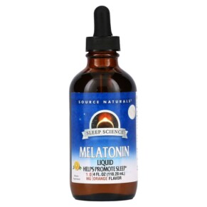 Source Naturals Sleep Science Melatonin Liquid Orange 1 mg 4 fl oz (118.28 ml) 021078000877