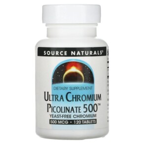 Source Naturals Ultra Chromium Picolinate 500 500 mcg 120 Tablets 021078005162