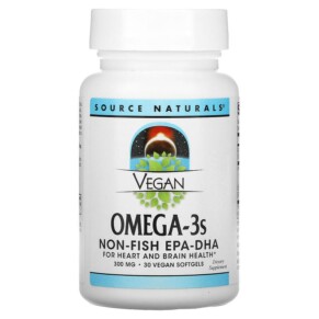 Source Naturals Vegan Omega-3s Non-Fish EPA-DHA 300 mg 30 Vegan Softgels 021078024583