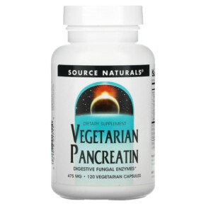 Source Naturals Vegetarian Pancreatin 475 mg 120 Vegetarian Capsules 021078017110